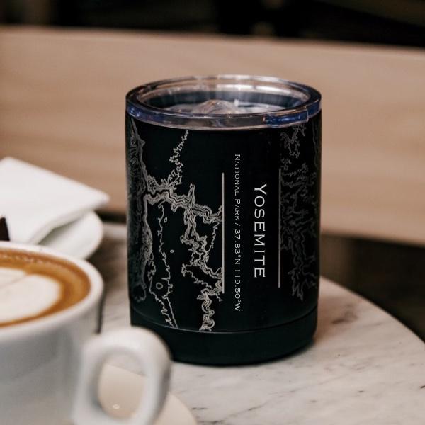 Yosemite National Park Engraved Topographic Map Insulated Cup