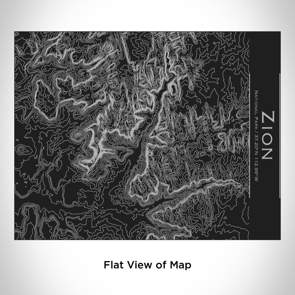 Zion National Park Engraved Topographic Map Bottle with Bamboo Top in