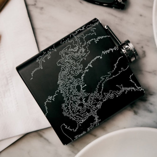 Grand Canyon National Park Engraved Topographic Map Hip Flask